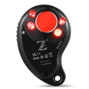Anti-espía, Detector de cámara oculta dispositivo Detector de buscador de funcionalidad de defensa de alerta de emergencia con Mini LED linterna
