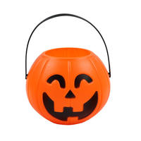 Décorations de fête d'Halloween Seaux de citrouille ronds en plastique pour la rentrée scolaire pour les décorations d'Halloween