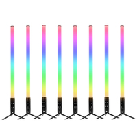 Igreslite 8 pièces, tubes LED sans fil, étanches, 360 pixels, lumières de scène avec flight case