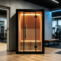 Kabin Sauna Kayu Mini Indoor Komersial dengan Pemanas Sauna Elektrik, Sauna Kering Finlandia untuk Gym, Rumah Pribadi, Spa, Pusat Kesehatan