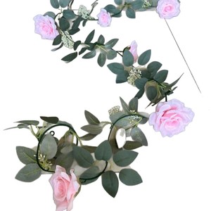 Guirlandes de roses artificielles en soie pour la décoration murale et de balcon, style vintage japonais, bouquet - Product Image 5
