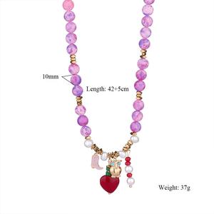 Collar de Cuentas de Acero Inoxidable con Forma de Animal, Piedra Natural, Botas de Amor, Corazón de Búho, Flor, Lazo, para Mujer, Moda, Fiesta - Product Image 6