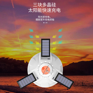 Lámpara de Calle LED Recargable con Energía Solar, Iluminación para Mercados al Aire Libre con Carga USB y Paneles Solares - Product Image 3