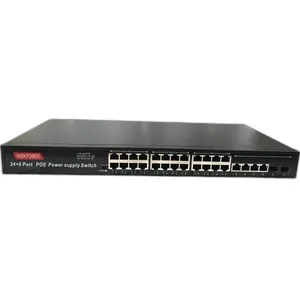 محول بـ 24 منفذ من Hi-PoE بقدرة poe جيجابايت +2 منفذ محول SFP POE