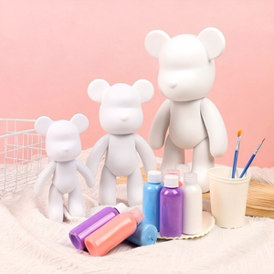 Figurine d'ours en résine vierge en gros pour la peinture et la décoration – Modèle DIY pour l'art et l'artisanat - Product Image 1