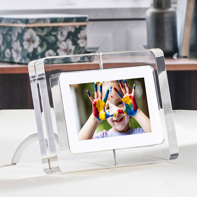 Stylish 4.3 Inch NFT Acrylic Digital Photo Frame with Video Picture Playback Plastic Design for Displaying New Photos