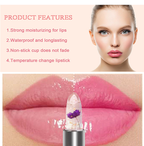 Logo personalizzato gelatina fiore di colore che cambia rossetto trasparente Ph colore che cambia lucidalabbra che cambia a causa di equilibrio Ph - Product Image 3