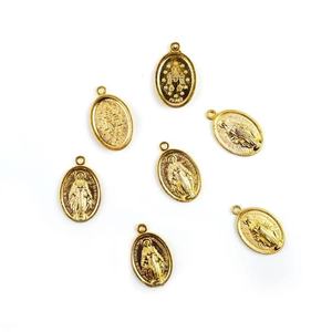 Ciondolo Religioso della Vergine in Lega d'Oro e Argento & Ornamento Rosario Cattolico 25*16mm Charm con Un Foro Ciondoli e Charm alla Moda - Product Image 5