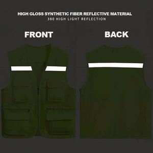 Customized Mesh <b>Reflective</b> Vest <b>Jacket</b> Work Clothes Shirt Construction Clothing Safety Work <b>Reflective</b> Vest With Pocket Logo - Product Image 4