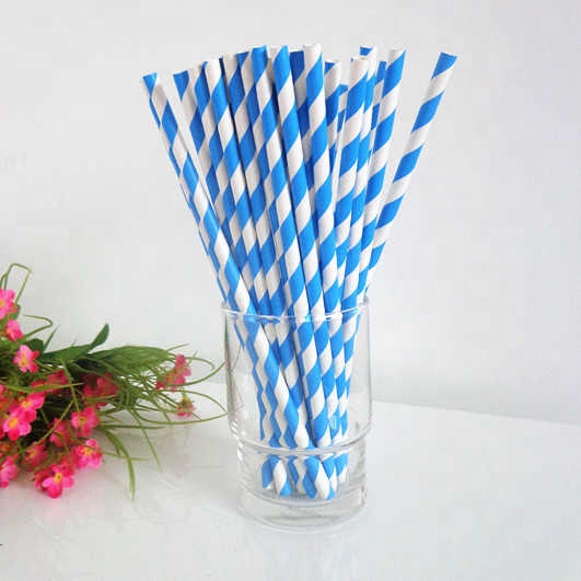 RECYCLABLE OLANTAI Biodegradable Party Decoration Disposable Waterproof Bamboo Paper Straw for Drinking