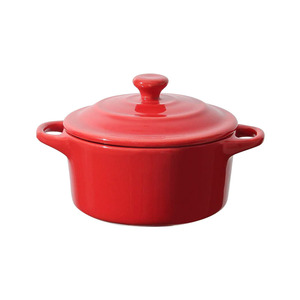Plats à Four en Céramique Personnalisés pour Gâteaux <span class=keywords><strong>au</strong></span> <span class=keywords><strong>Fromage</strong></span> Pots Colorés Remekins avec Couvercle et Poignées - Product Image 5