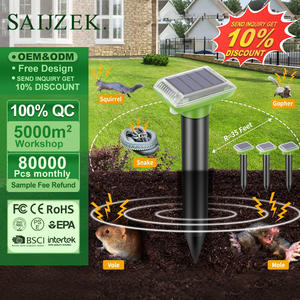 Saijzek OEM Amz, топ продаж, высокое качество, эффективный отпугиватель полевки на солнечной батарее, Отпугиватель змей для грызунов, 2/4/6 шт., 600 кв. - Product Image 1