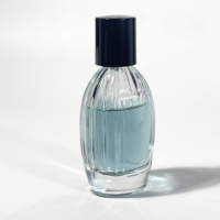 Flacon de parfum en verre transparent rayé de 50 ml en promotion, emballage de parfum, flacon vaporisateur pour huiles essentielles, flacon de parfum vide