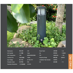 Lampu <span class=keywords><strong>Bollard</strong></span> Taman Luar Ruangan Tahan Air IP65 Aluminium Murah 14W 19W 24W untuk Jalan Setapak dan Taman - Product Image 2