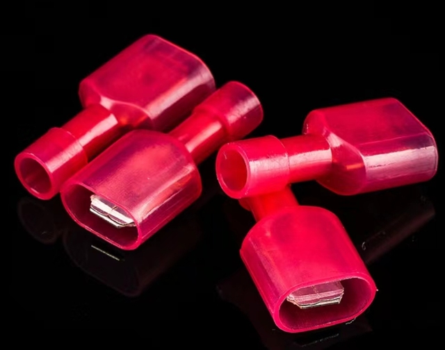 Male Female Full Insulated Terminal FDFN1.25-250 Nylon Female Spade Connector Automotive Copper Crimp Lug Terminal Blue Surface
