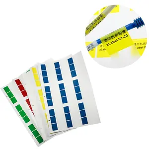 Benutzer definierter Druck Halb transparente Rolle Reißfest Wasserdichtes Vinyl Wrap Around Markierung nummer Kabel aufkleber Etikett