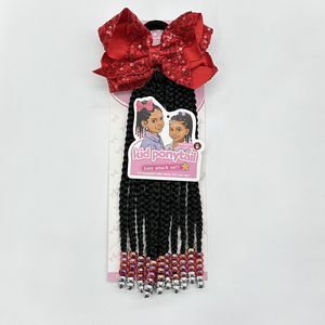 Coletas de Trenzas Africanas de Alta Calidad para Niñas Vivian con Cuentas Láser, Lazo Brillante y Accesorios para Peinados de Trenzas Africanas para Bebés - Product Image 6