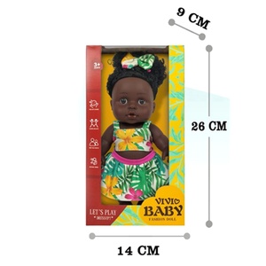 Poupée Reborn en Vinyle Noir de 20 cm pour Bébé Fille Enfants Modèle de Simulation Doux Style Africain Pull Personnalisable - Product Image 5