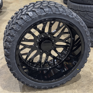 ล้อรถบรรทุกสีดำเงาแบบฟอร์จ ขนาด 24x14 26x14 8x170 8x180 ขอบลึก หลายก้าน สำหรับ Ford F250 F350 Silverado 2500HD - Product Image 2
