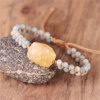 Bracelets tressés chic faits main en pierres précieuses brutes, style bohème, en macramé, bijoux de yoga, cadeau, vente en gros, dropshipping