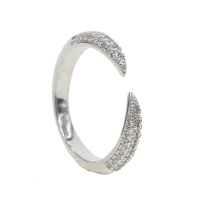 Cz-anillos de punta de plata, oro rosa, 3 colores, micro pavé de cz, remache abierto, joyería para dedos de pila de roca - Product Image 6