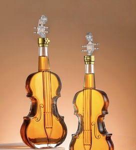 1000ml Transparent Creative Glass Bottle Violin Shaped Storage Bottle for Vodka Rum <strong>Spirits</strong> - Product Image 5