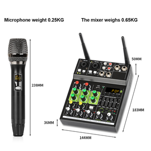Console professionnelle OEM UF5-M, alimentée 48V, BT Mini, mixeur audio 4 canaux avec deux microphones - Product Image 5