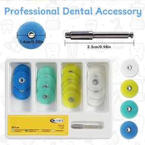 Chuyên nghiệp 40-Piece nha khoa đánh bóng đĩa kit 14mm các loại trục gá gốc nha khoa đánh bóng nguồn cung cấp dụng cụ phẫu thuật công cụ - Product Image 4