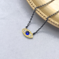 E vil Blue Eye Collier pendentif en argent Collier en argent 925 Bijoux en argent sterling 925 Colliers de haute joaillerie
