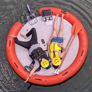 Hafif şişme yuvarlak elektrikli gemi vinci kompakt Mini tekne elektrikli dairesel yüzer Platform koltuk ve Motor ile balıkçılık için - Product Image 2