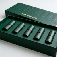 Coffret Cadeau Rigide Personnalisé de 5 Rouges à Lèvres Liquides avec Fermeture Magnétique, Kit de Maquillage Brillant à Lèvres Mat, Boîte d'Emballage avec LOGO en Relief