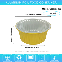 Bol rond en aluminium de 1370 ml, épaissi, résistant à la chaleur, jetable, pour emporter, pour barbecue, cuisson, restauration, emballage