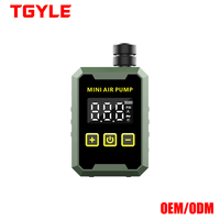 Pompe à vélo électrique portable mini 150 PSI avec manomètre numérique 7,4 V, faible bruit, lumière d'urgence, gonfleur de pneus en ABS vert