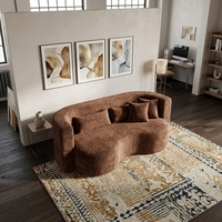 Stilvolles Braunes Flauschiges Modulares Schlafsofa Komfortables Pelziges Tagesbett für Kreativstudios und Moderne Wohnungen