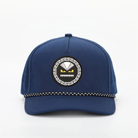 Gorra de Béisbol Personalizada de Moda, 100% Poliéster, Sin Estructura, de 5 Paneles, Unisex, Ajustable, con Orificios Cortados con Láser, Puntos Redondos, Cuerda, Gorra Deportiva