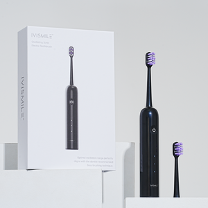 IVISMILE Dernière conception avec tête de vibration de balayage Deux brosses de rechange <span class=keywords><strong>Brosse</strong></span> <span class=keywords><strong>à</strong></span> dents électrique adaptée aux gencives - Product Image 1