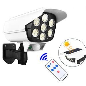 Lámpara Solar con Sensor de Movimiento, Cámara Falsa de Seguridad, Luz Exterior, 77 LED, Lámpara de Pared con Sensor de Movimiento, Luz de Calle para Decoración de Jardín - Product Image 1