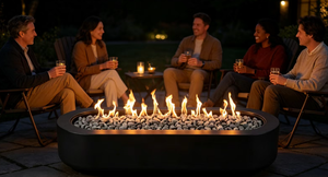 <span class=keywords><strong>Barbecue</strong></span> chauffant automatique, table de foyer extérieure en béton, cheminée rectangulaire portable pour patio - Product Image 5