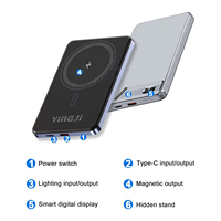 Cargador Portátil Inalámbrico Magnético, Banco de Energía de 10000 mAh, Banco de Energía Inalámbrico Móvil de 5000 mAh con Salida USB-C