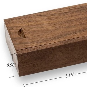 Caja de Almacenamiento de Madera con Tapa Deslizante, Rectangular, de Nogal, Organizador de Joyas de Escritorio, Caja de Regalo - Product Image 5