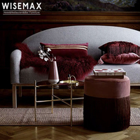 WISEMAX FURNITURE, table de toilette européenne pour salon d'hôtel, chaise en velours macramé antique de luxe, petit tabouret rond ottoman