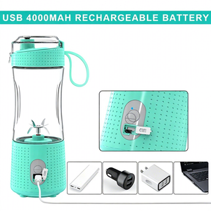 เครื่องปั่นพกพาขนาดเล็ก 380 มล. ชาร์จผ่าน USB ใบมีดสแตนเลส 6 ใบ ใช้พลังงานแบตเตอรี่ ขายส่งยุโรป สำหรับครัวเรือน - Product Image 3