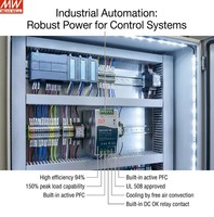 Fuente de Alimentación Industrial MEAN WELL SDR-240-24 de 240W, CC 24V 10A, Salida Única, para Riel DIN, Garantía de 3 Años, 94% de Eficiencia, 88-264VAC