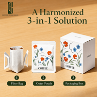 Sachets de café filtre imprimés sur mesure avec boîte d'emballage extérieure – Faible MOQ, emballage portable pour sachets de café de 10g pour torréfacteurs