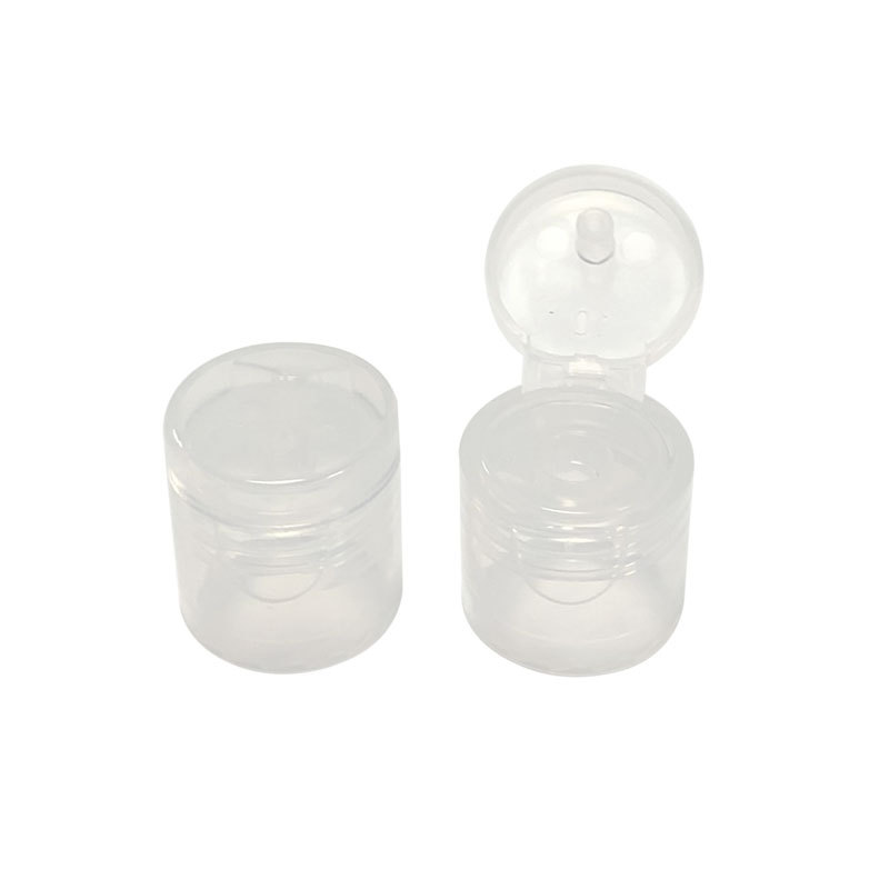 Proveedor de China transparente redonda 15/410 cosmético claro de plástico tapa Flip Top