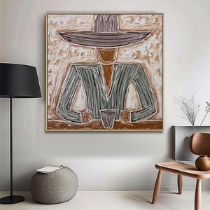 <span class=keywords><strong>Peinture</strong></span> <span class=keywords><strong>moderne</strong></span> sur toile de cowboy occidental, <span class=keywords><strong>peinture</strong></span> à l'huile peinte à la main, art décoratif, portraits de personnages pour hommes, art mural déco - Product Image 1