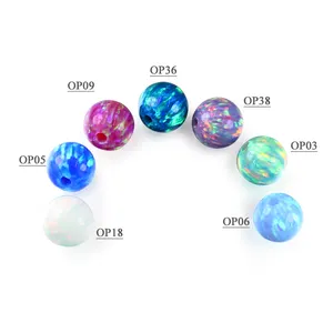 Großhandel Ball Opal Synthetische Feuer Opal Perlen Blau Opal Stein Preis