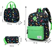 Sac à dos rayé tendance pour garçons, en tissu Oxford, avec fermeture éclair, compartiment pour ordinateur et ensemble repas, collection 2022