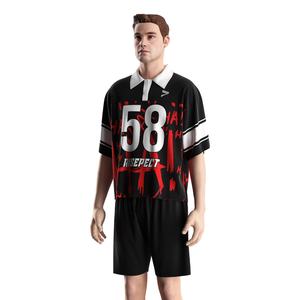 เสื้อโปโลอเมริกันฟุตบอลทรงหลวม เนื้อผ้าซับเหงื่อ ดีไซน์วินเทจ ลายพิมพ์แบบสั่งทำ เหมาะสำหรับชุดทันสมัย - Product Image 2