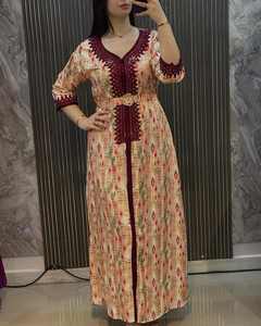 Vêtements musulmans Arabie Saoudite Dubai Robe pour femmes Ensemble deux pièces Robe longue musulmane légère de luxe avec incrustation de diamants chauds - Product Image 3